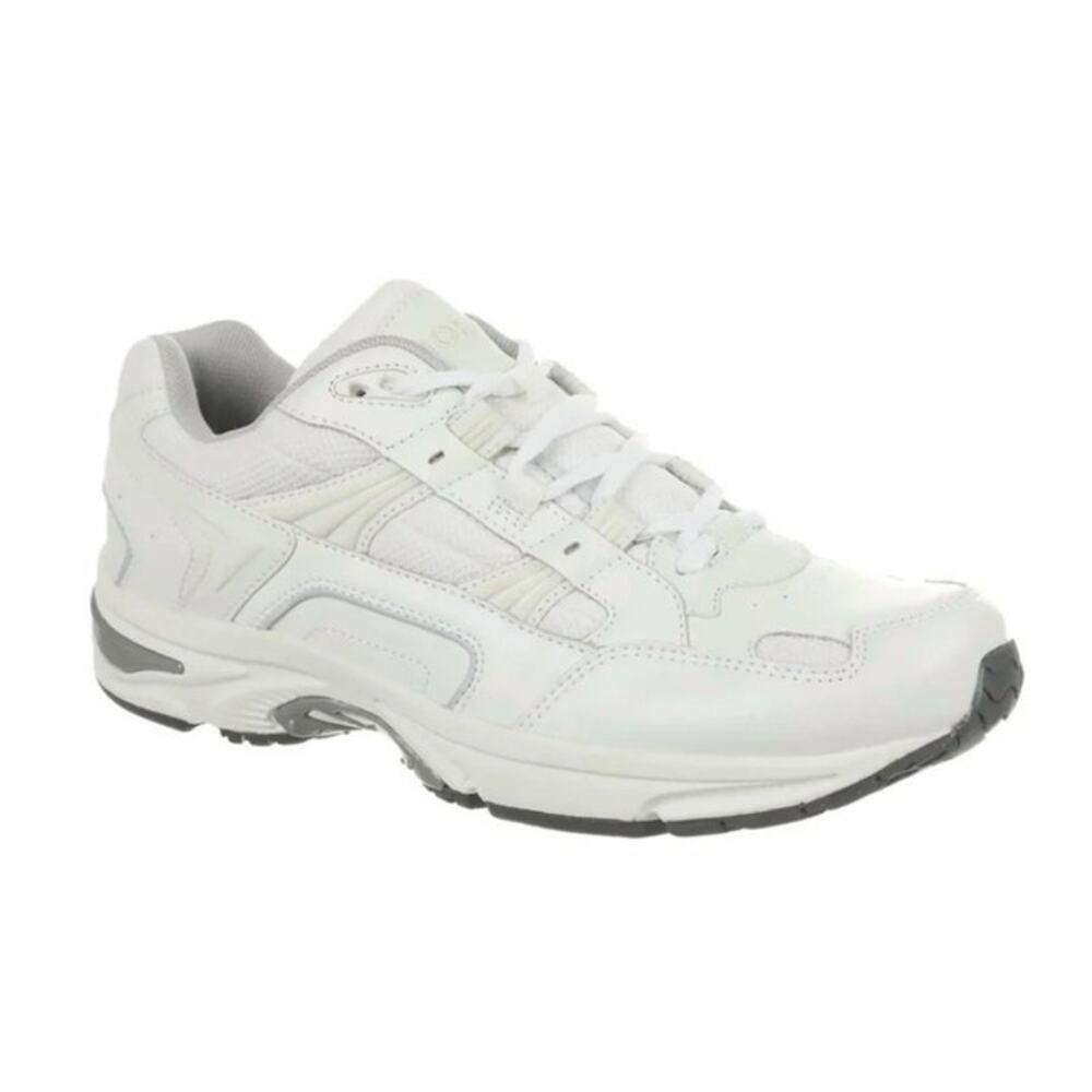 Vionic Men's Walker Leather Walking Shoes White 10 Wide NWOT Orthotic Sneakers